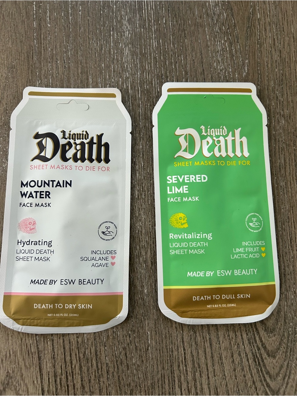 Liquid Death Face Mask Severed Lime & Mountain Water ESW Beauty